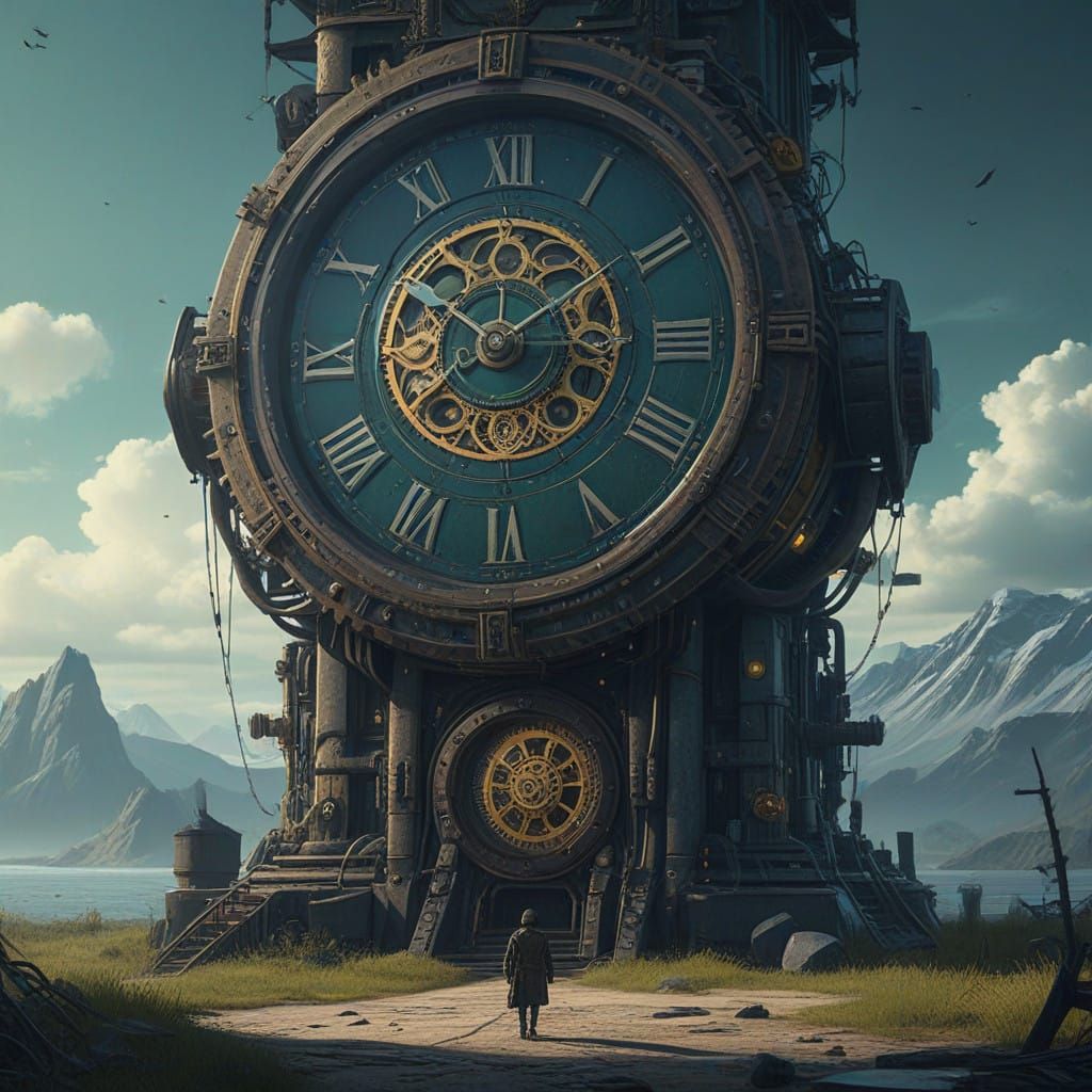 Mystical Clockwork Eye Watches the World in Golden Light