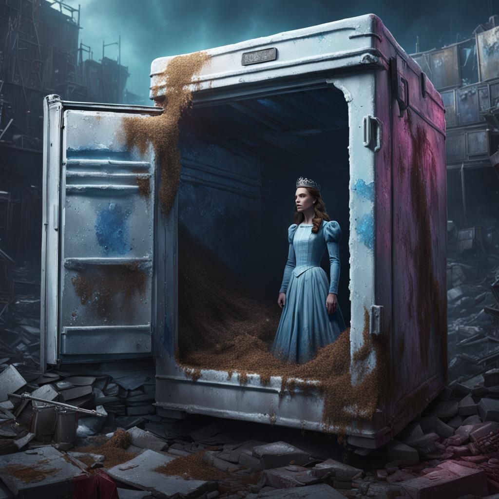 Princess Kate in Abandoned Freezer: Detailed Matte Painting