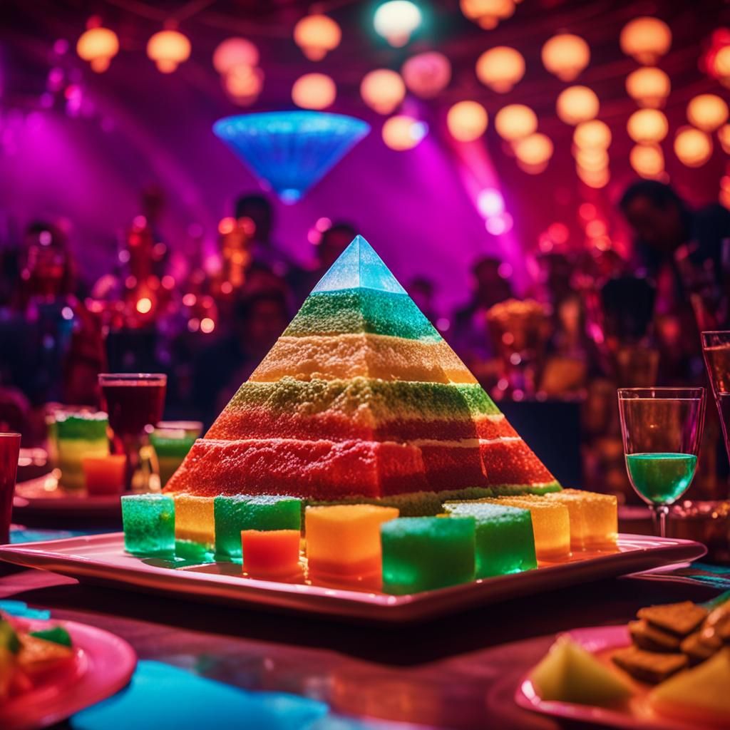 Gelatin Egyptian Pyramid on Party Table