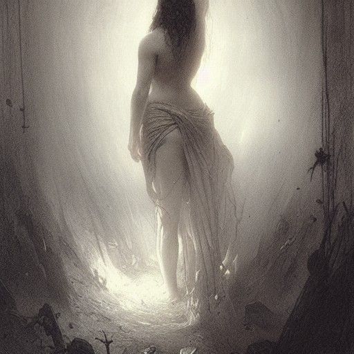 Sensual Woman in Gothic Horror Style