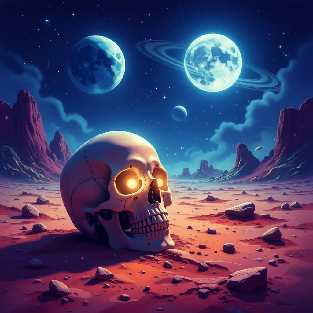 Crystal Orbs and Eyeballs in Nostalgic Future Matte Painting