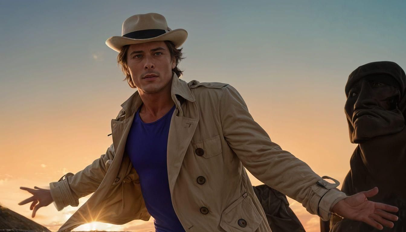 Alain Delon Does Aerobics on Easter Island