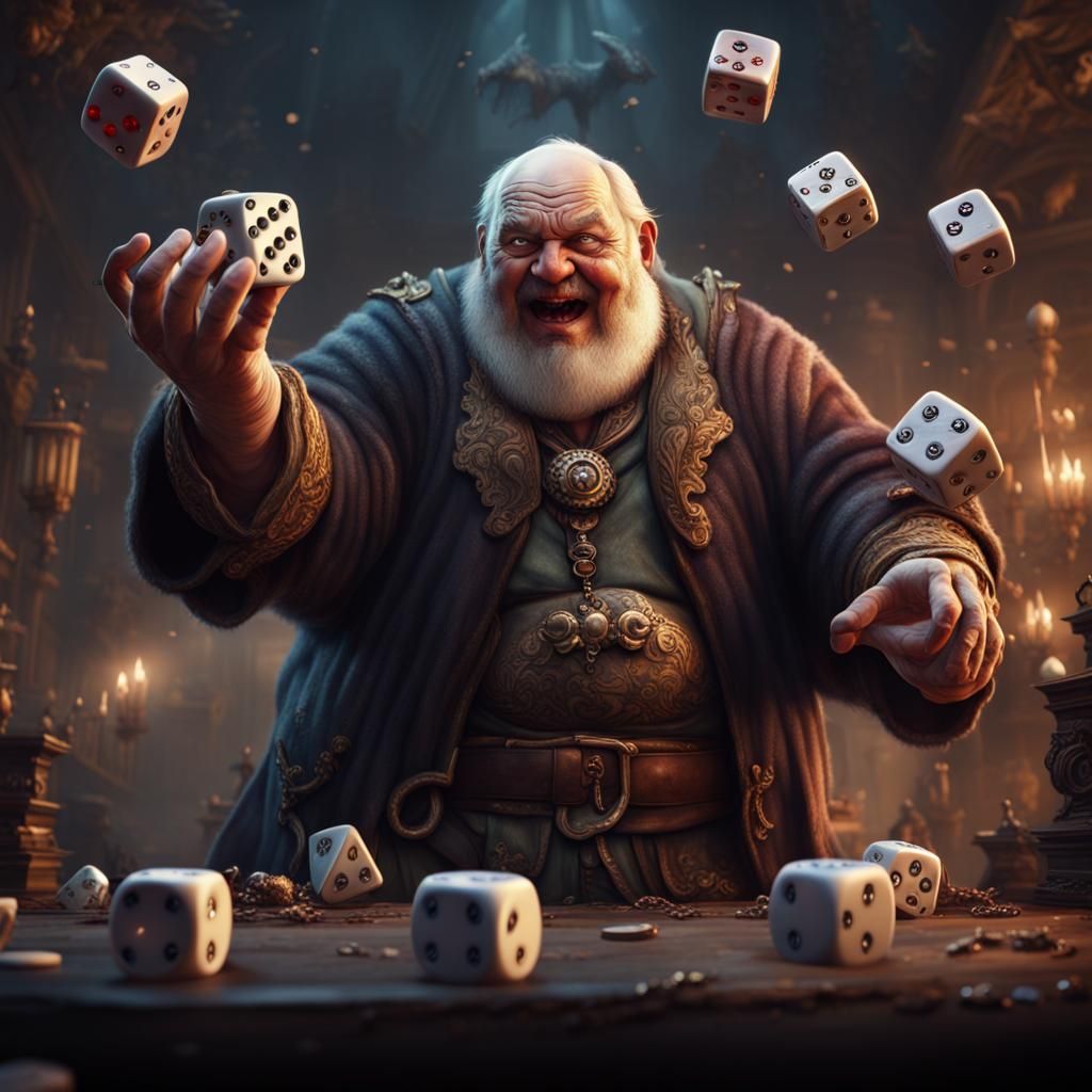 Old Man's Dice Game: Fantasy Concept Art