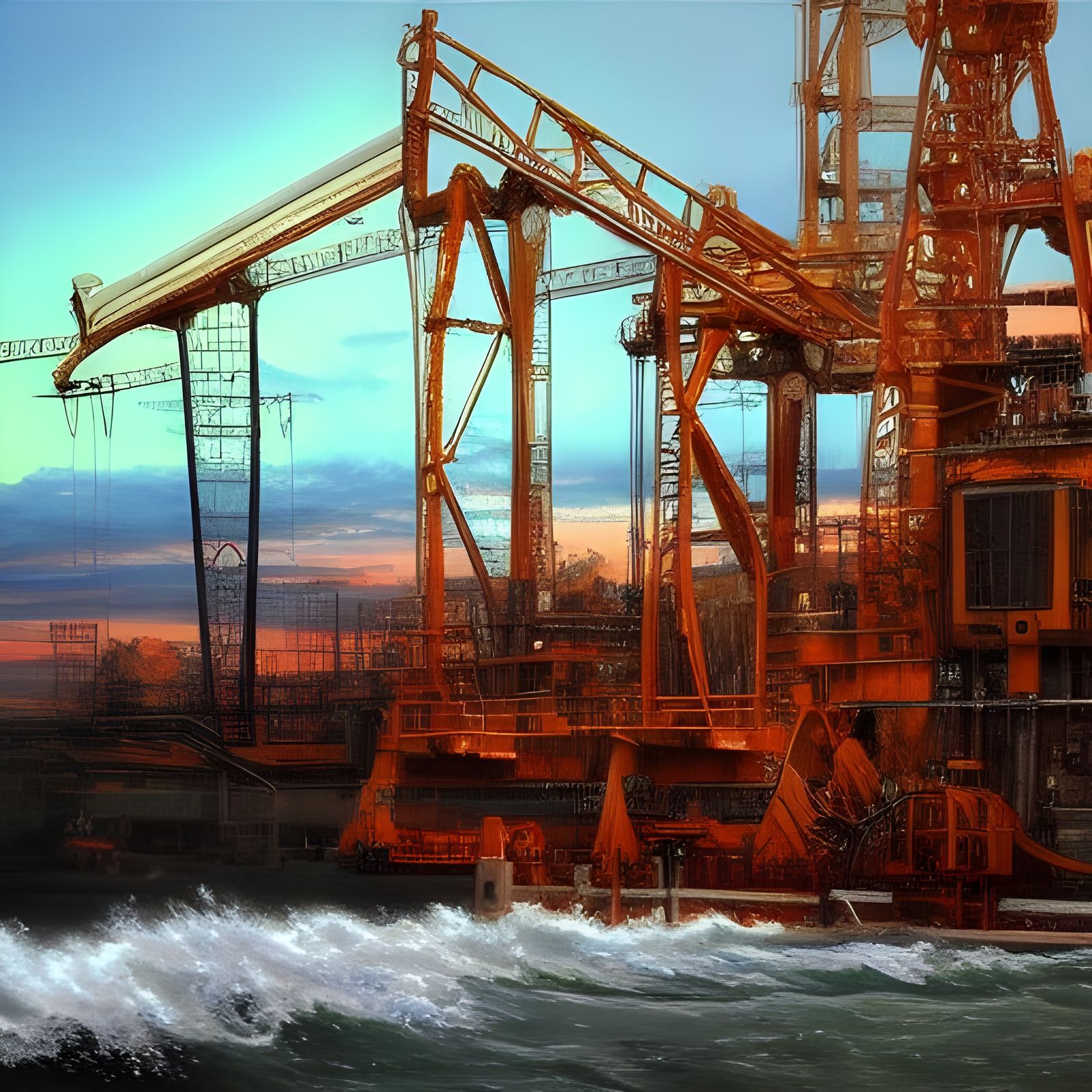 High Voltage Energy in Oil Painting Style