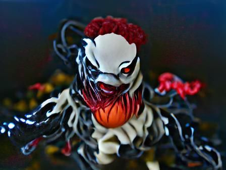 Nightmarish Clown Monster with Sharp Teeth
