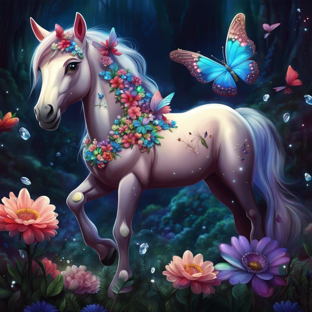 Cute Diamond Pony: Fantastical Digital Rendering