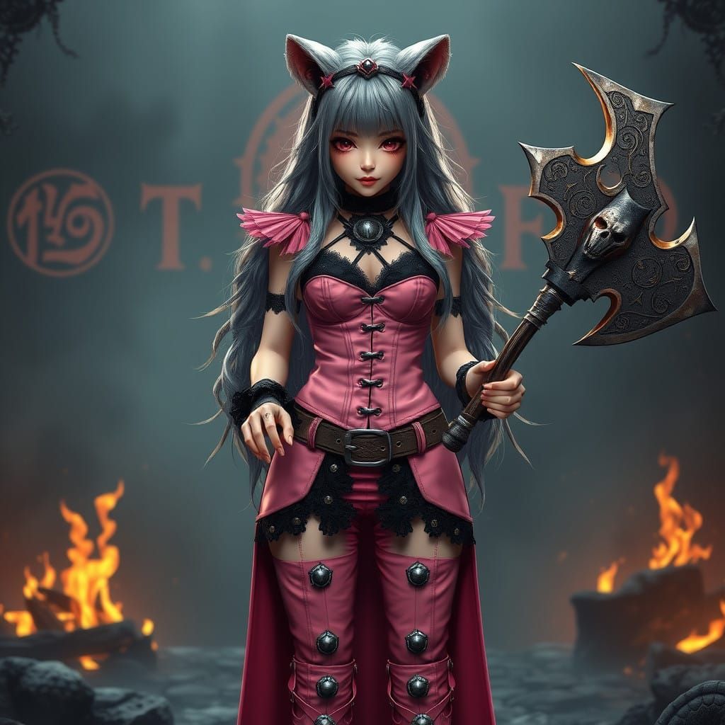 Cyber Goth Witch in Dark Fantasy Matte Painting