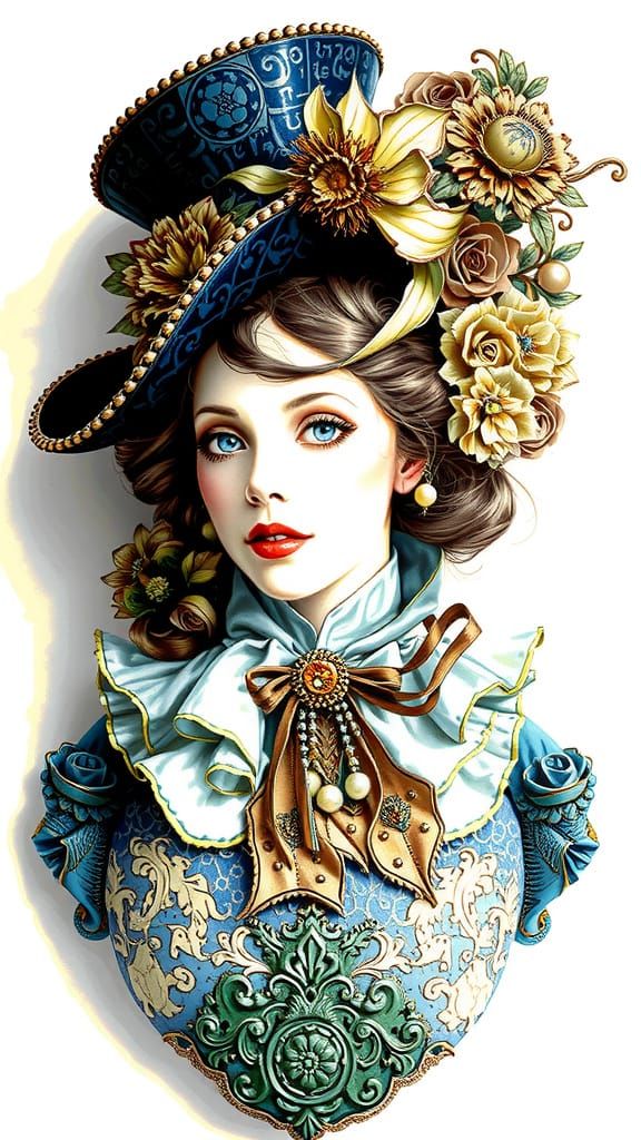 Elegant Victorian Lady in Refined Attire