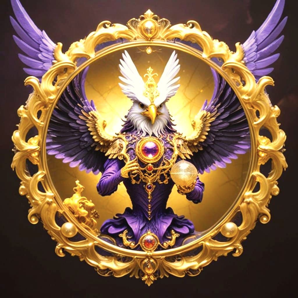 Rococo Avian Deity on Marble Perch