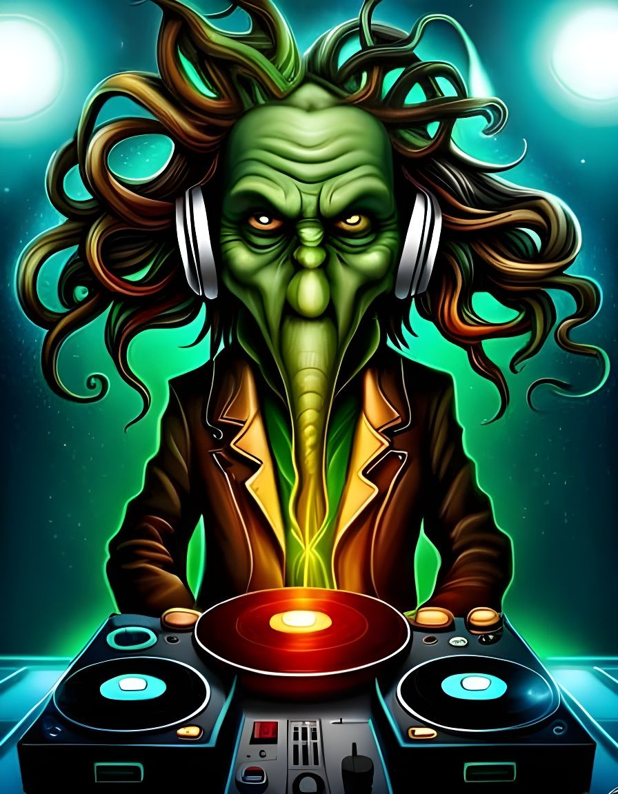 Steampunk Cthulhu DJ in R'lyeh Club
