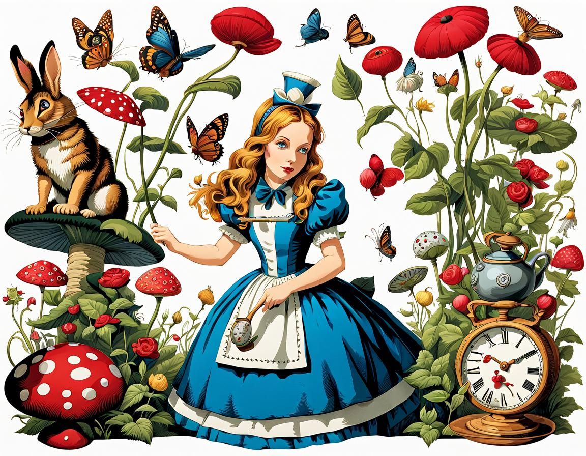 Alice in Wonderland Clip Art Illustrations