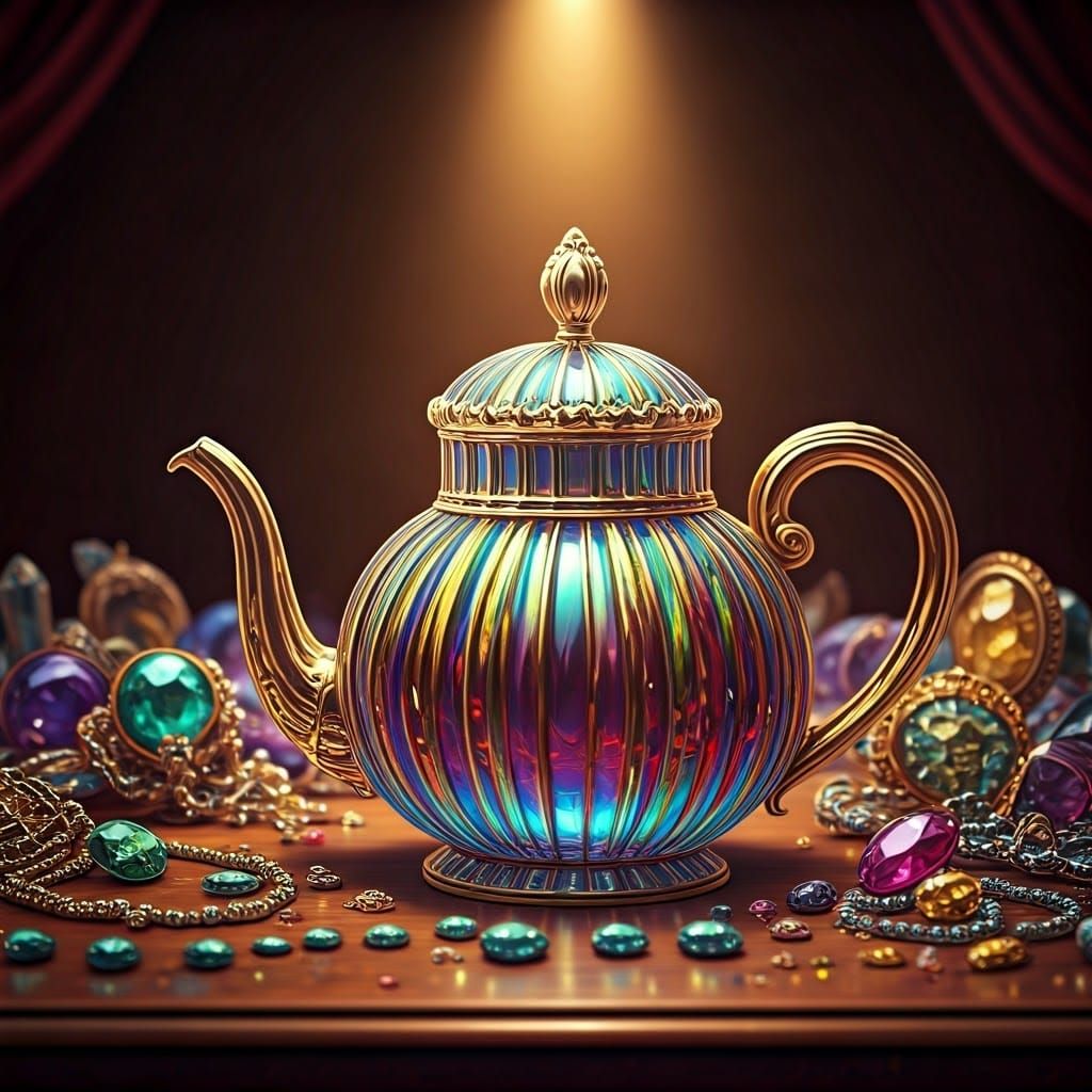 Grand Opulent Crystal Teapot on Treasure Trove