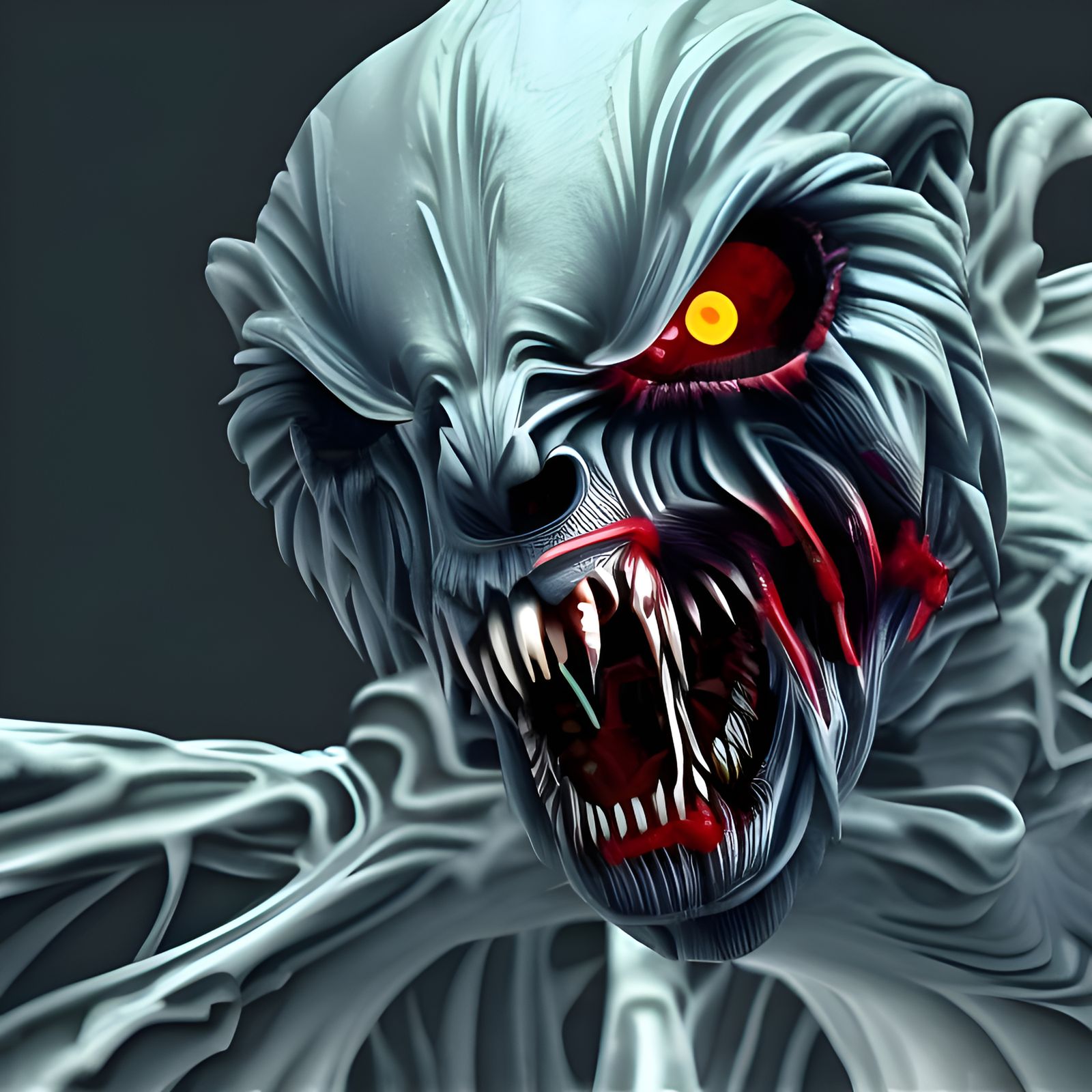 Zombie Werewolf in a Dystopian Future by Junji Ito