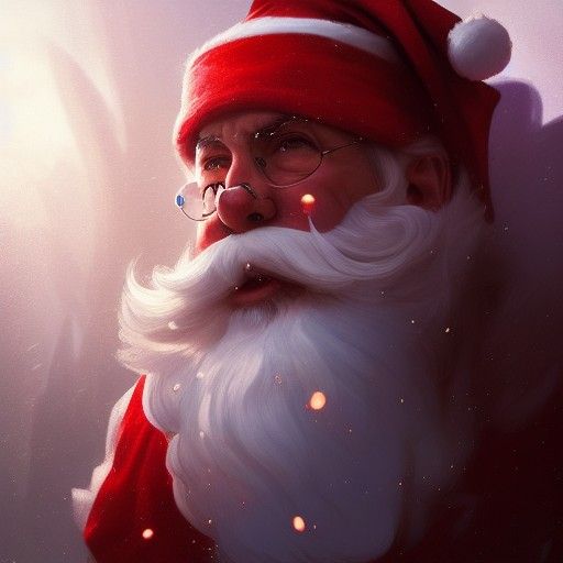 Hyperdetailed Santa Portrait in Art Nouveau Style