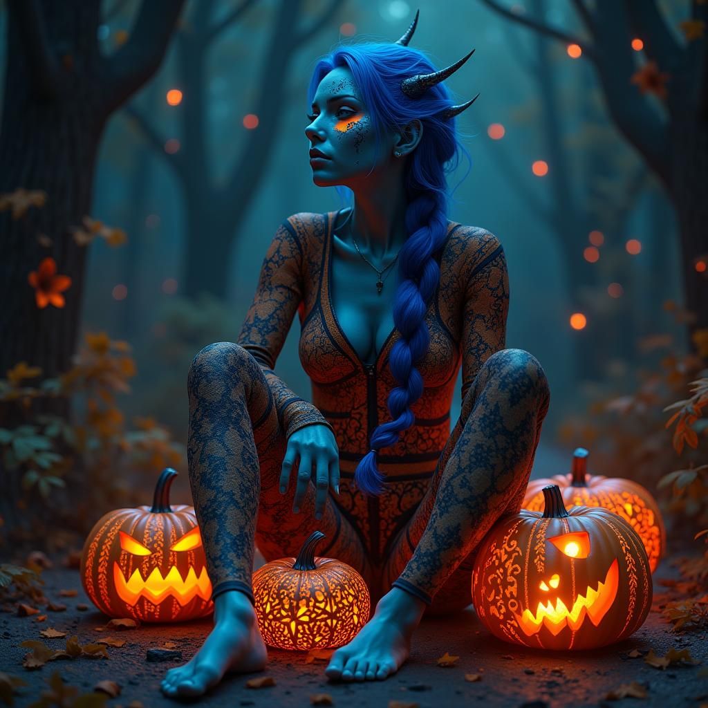 Blue-Haired Cyclops in Bioluminescent Pajamas