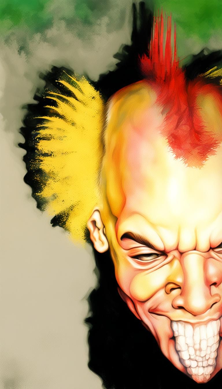 3D Punk Portrait with Giger Influences