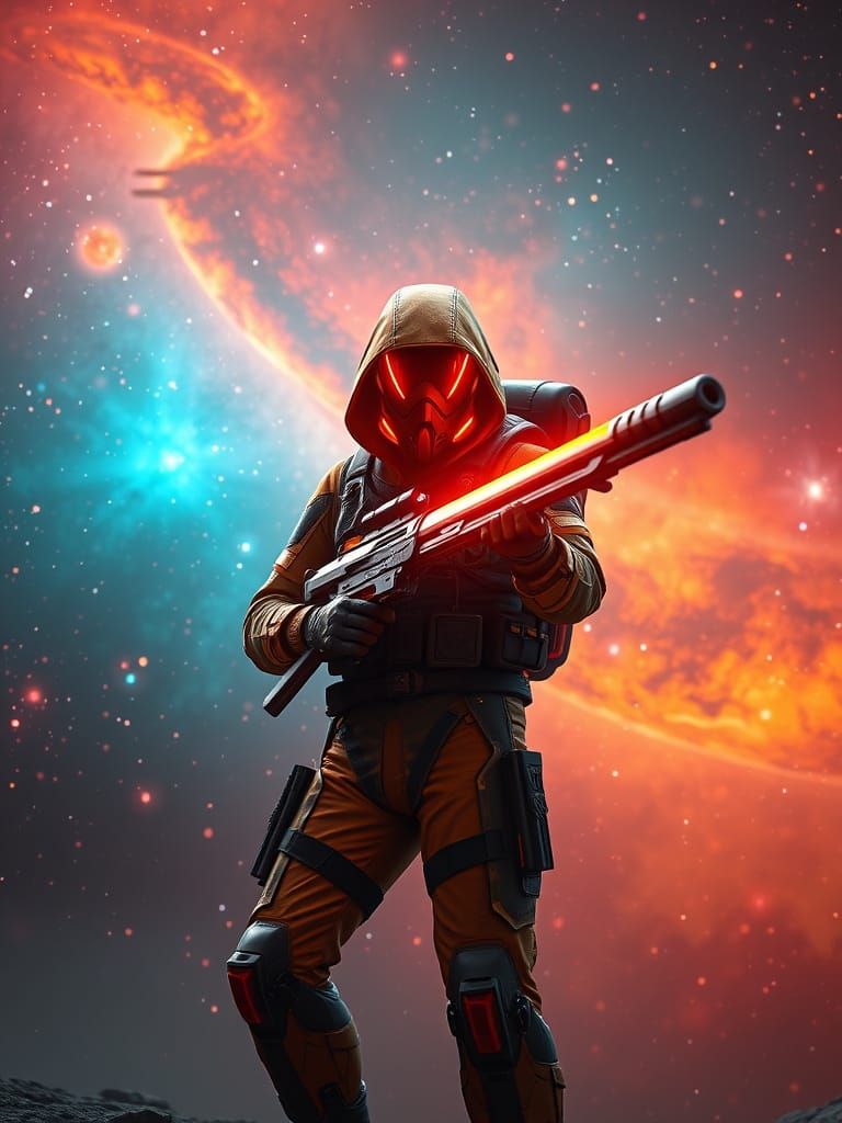 Ethereal Space Warrior Embarks on Cosmic Quest