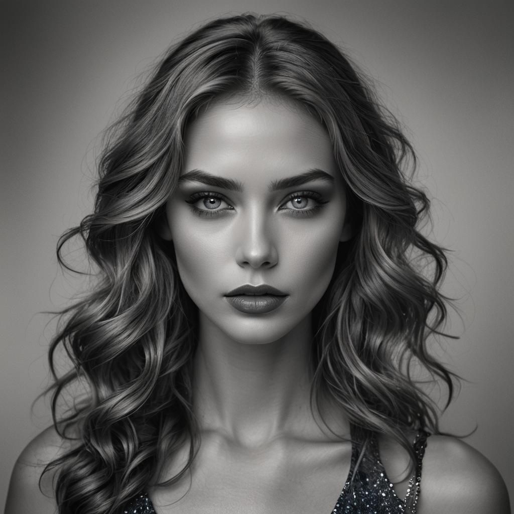 Striking B&W Model Headshot with Moody Lighting