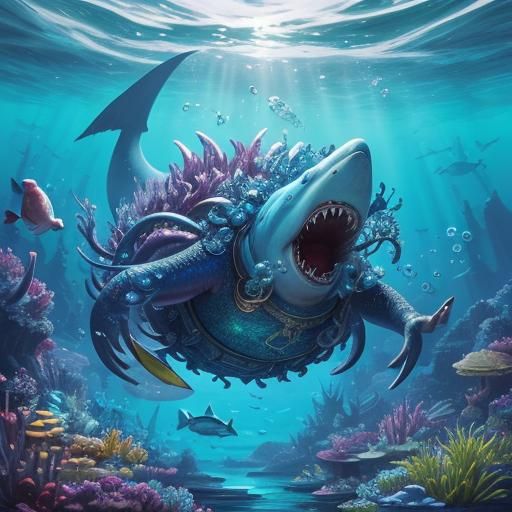 Oceanic Hybrid Creature in Dreamlike Fantasy Art
