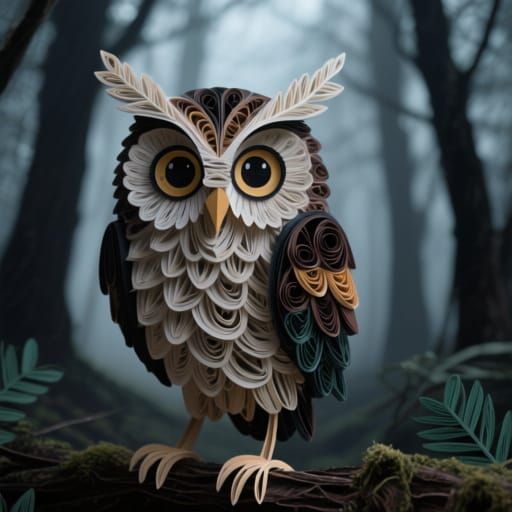 Quilled Owl in Moody Forest
