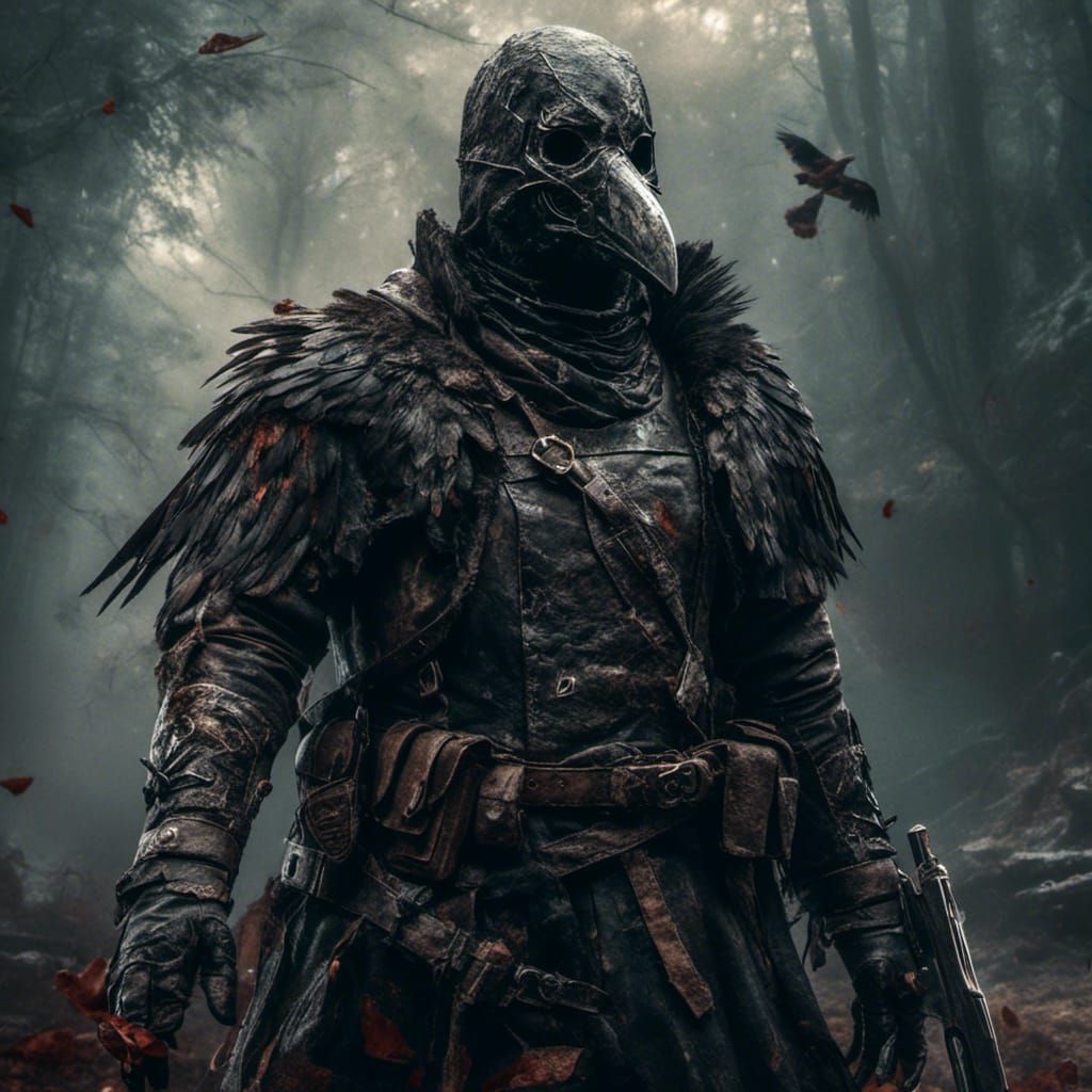 Dark Crow Assassin in Hyperdetailed Dark Fantasy Art