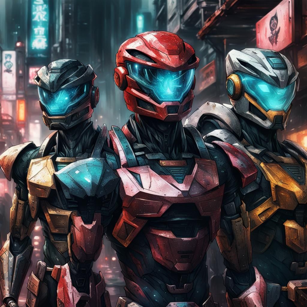 Cyberpunk Anime Power Rangers Portrait in 8K