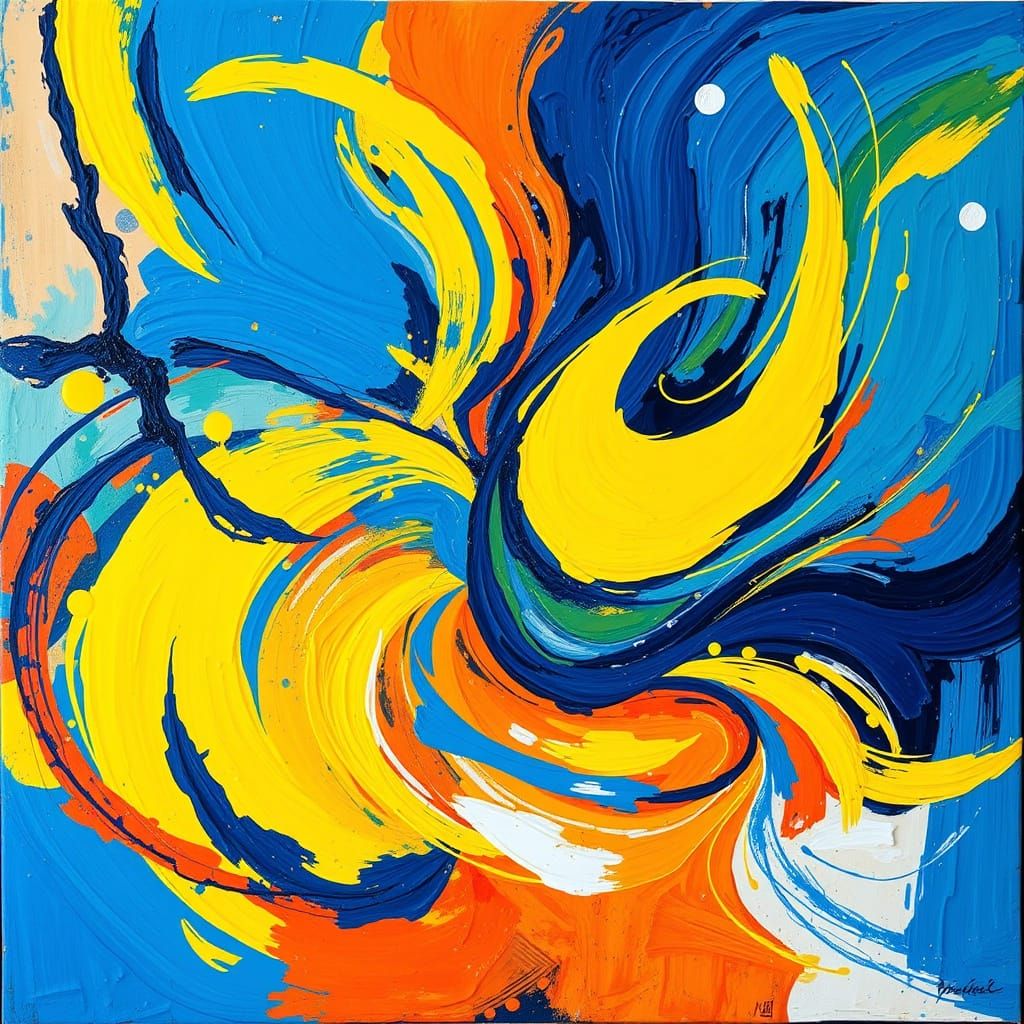 Dynamic Abstract Art Captures Movement and Emotion in Vibran...