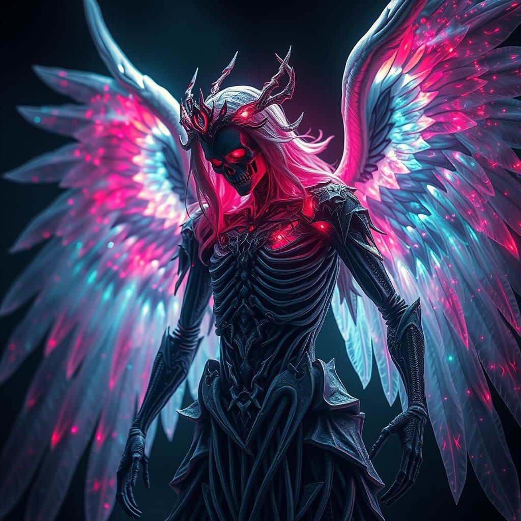 Death Elemental Angel in Chromatic Aberration Style