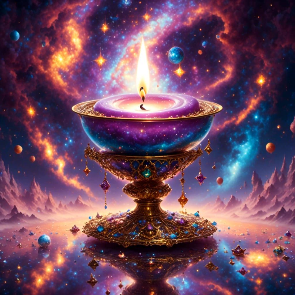 Cosmic Candle in a Purple Fantasy Galaxy