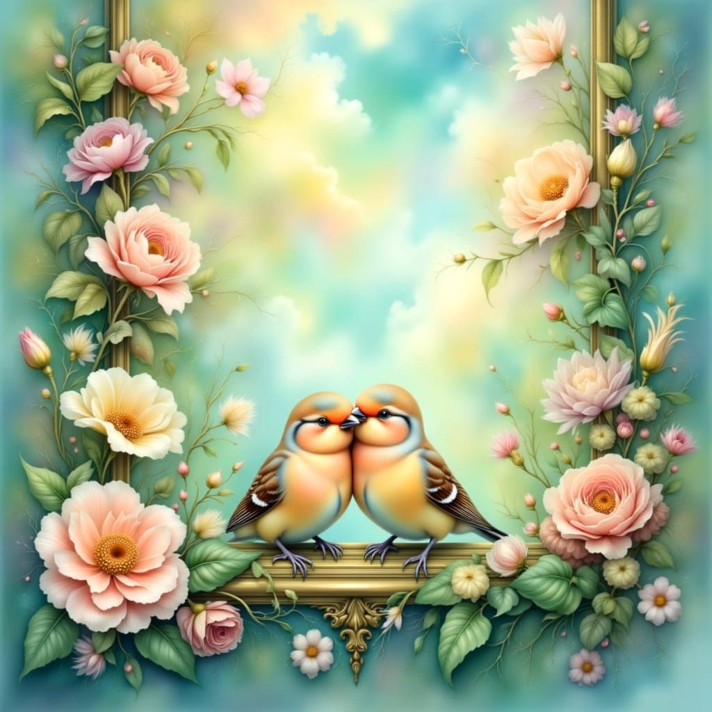 Romantic Fantasy Flower Blooms in Ethereal Mist