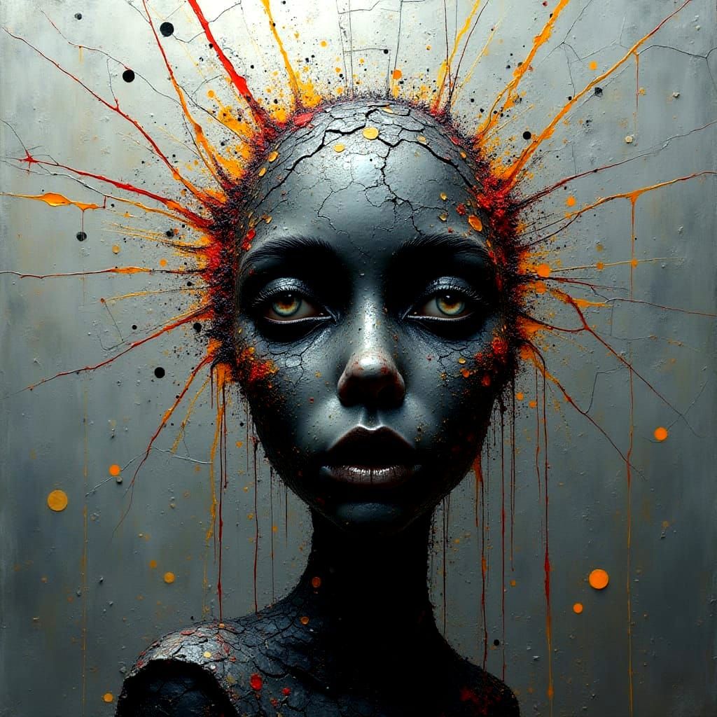 Ethereal Surreal Cubist Masterpiece of a Wrinkled Fairy