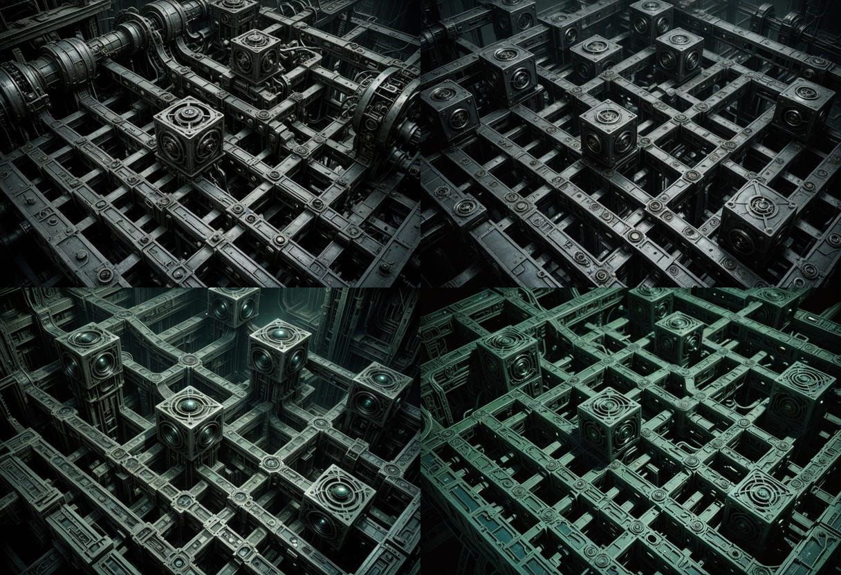 Galactic Labyrinth of Sinister Cubes in Cosmic Space