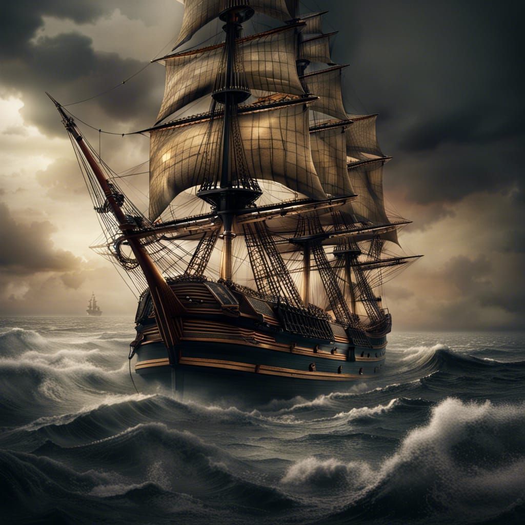 HMS Victory Sailing: Epic Digital Matte Painting