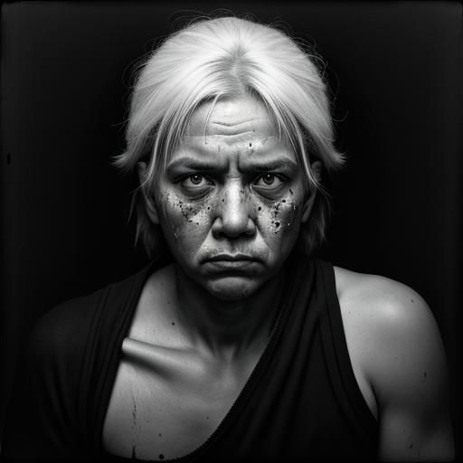 Striking Monochrome Portrait of Resilient Figure