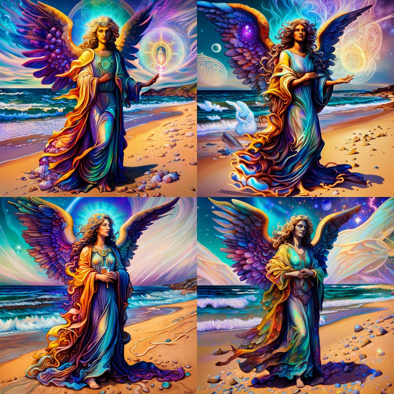 Archangel Gabriel, Hecate, and Phul on Beach Walk