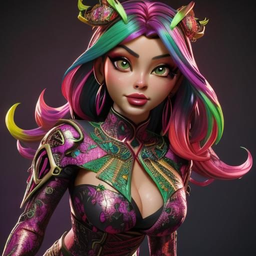 Hyperrealistic Portrait of Woman in Futuristic Jewelry