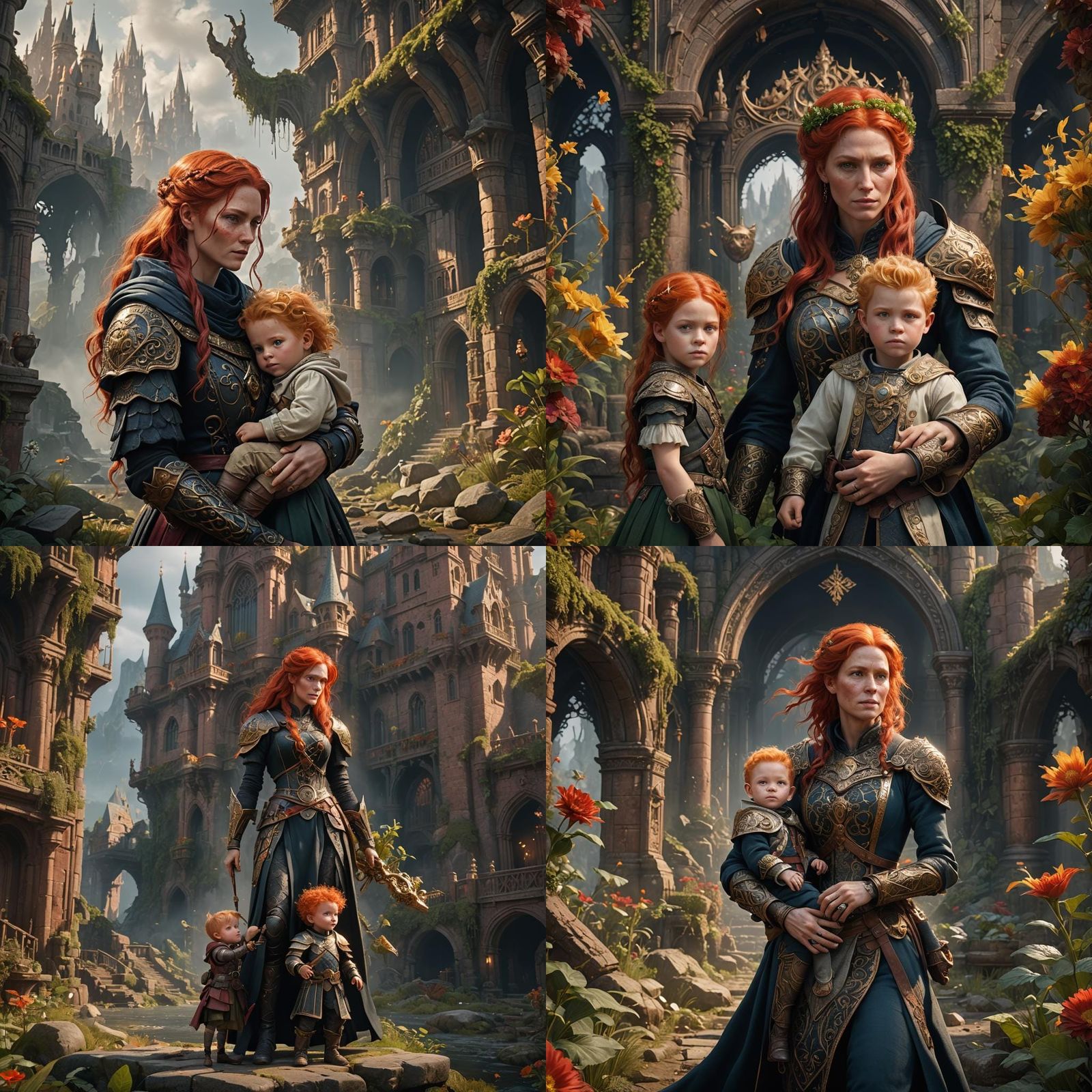 Fantasy Art: Mother and Child in Detailed Painting