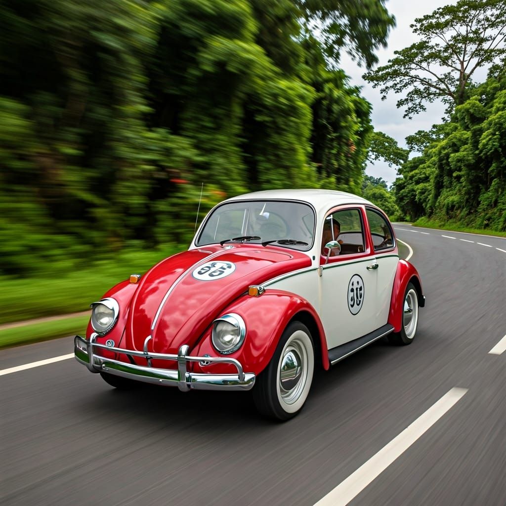 Herbie the Love Bug Drives Through Nicaraguan Jungle