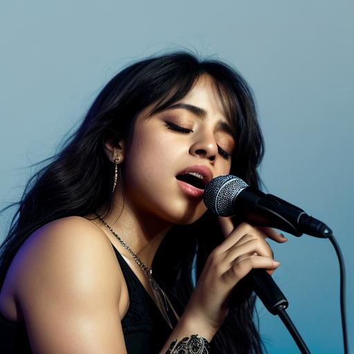 Singer Eyes Closed, Hyperrealistic Cinematic Portrait