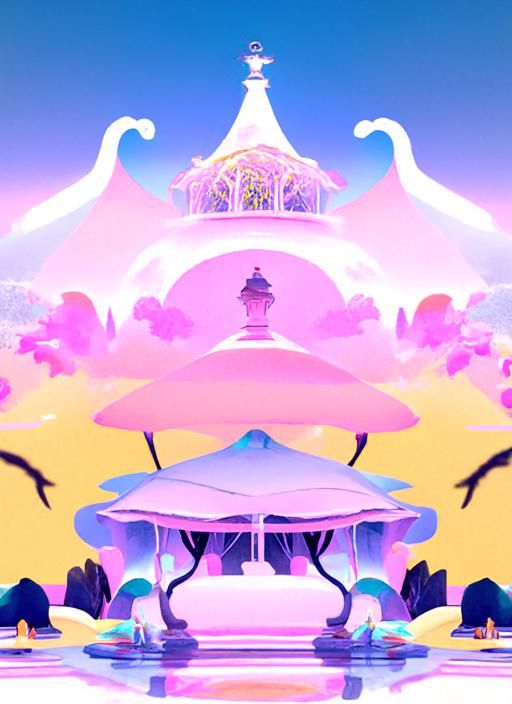 Magical Gazebo in Astral Swamp, Digital Art