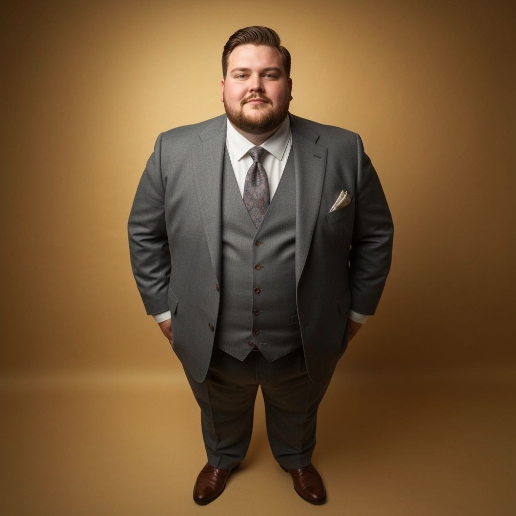 Confident Man in Suit, Golden Lighting, in Painting Style