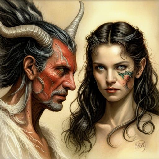 Devil and Angel in Love, Hyperrealistic Art