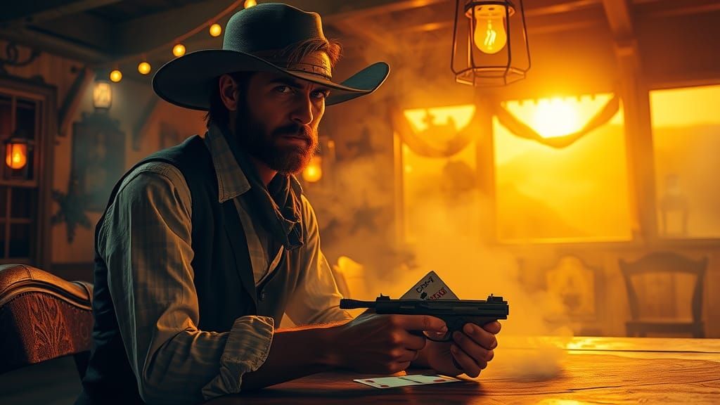 Mystical Western Saloon with Holographic Poker Game