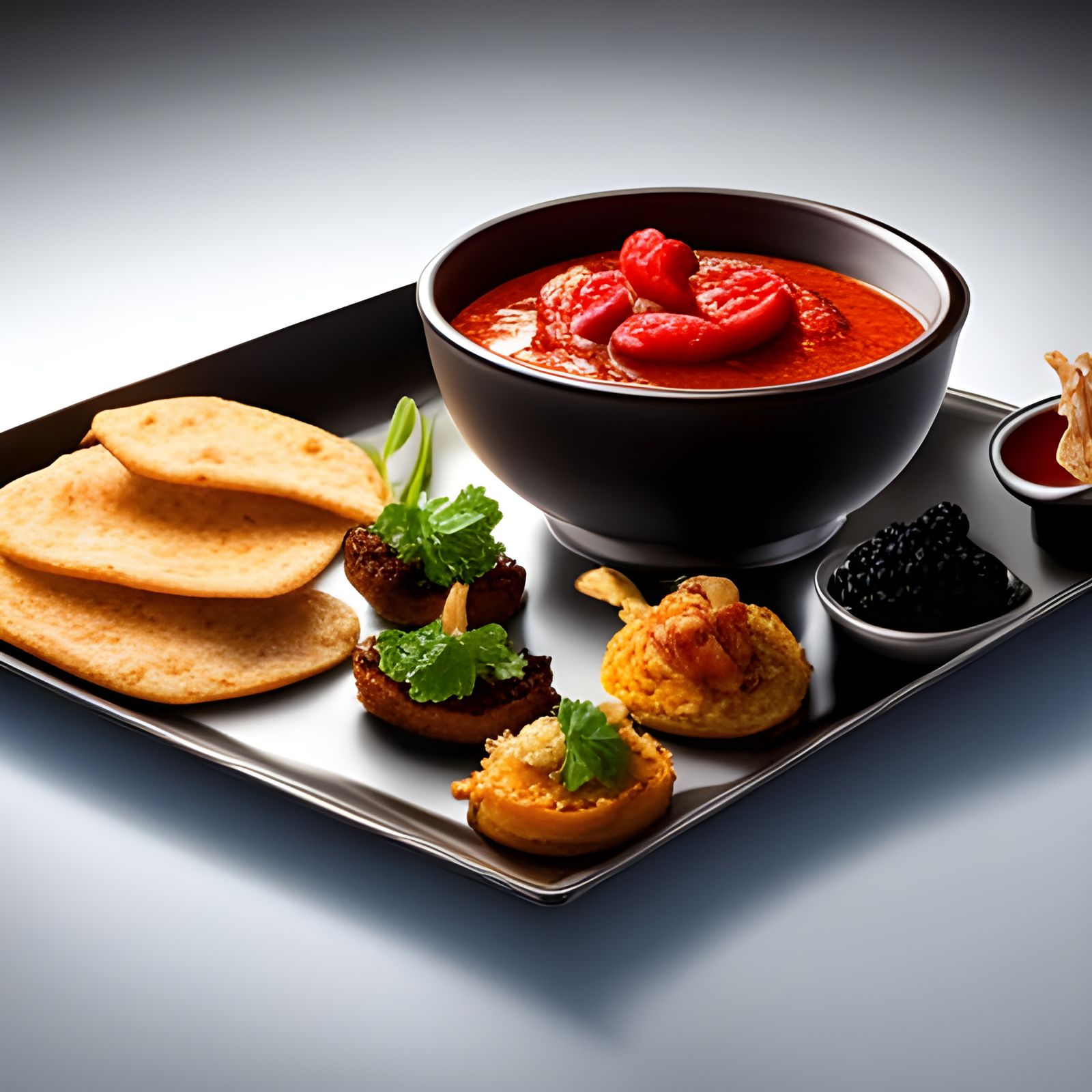 Delicious Indian Food in Splash Art Style