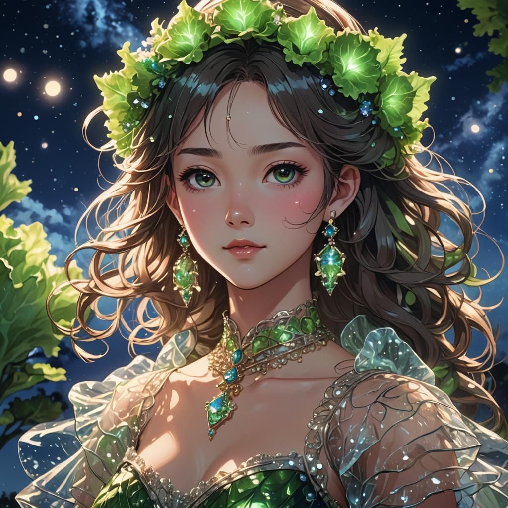 Lettuce Princess Portrait in Anime Style