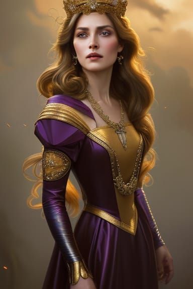 Medieval Queen Portrait in Digital Art Style