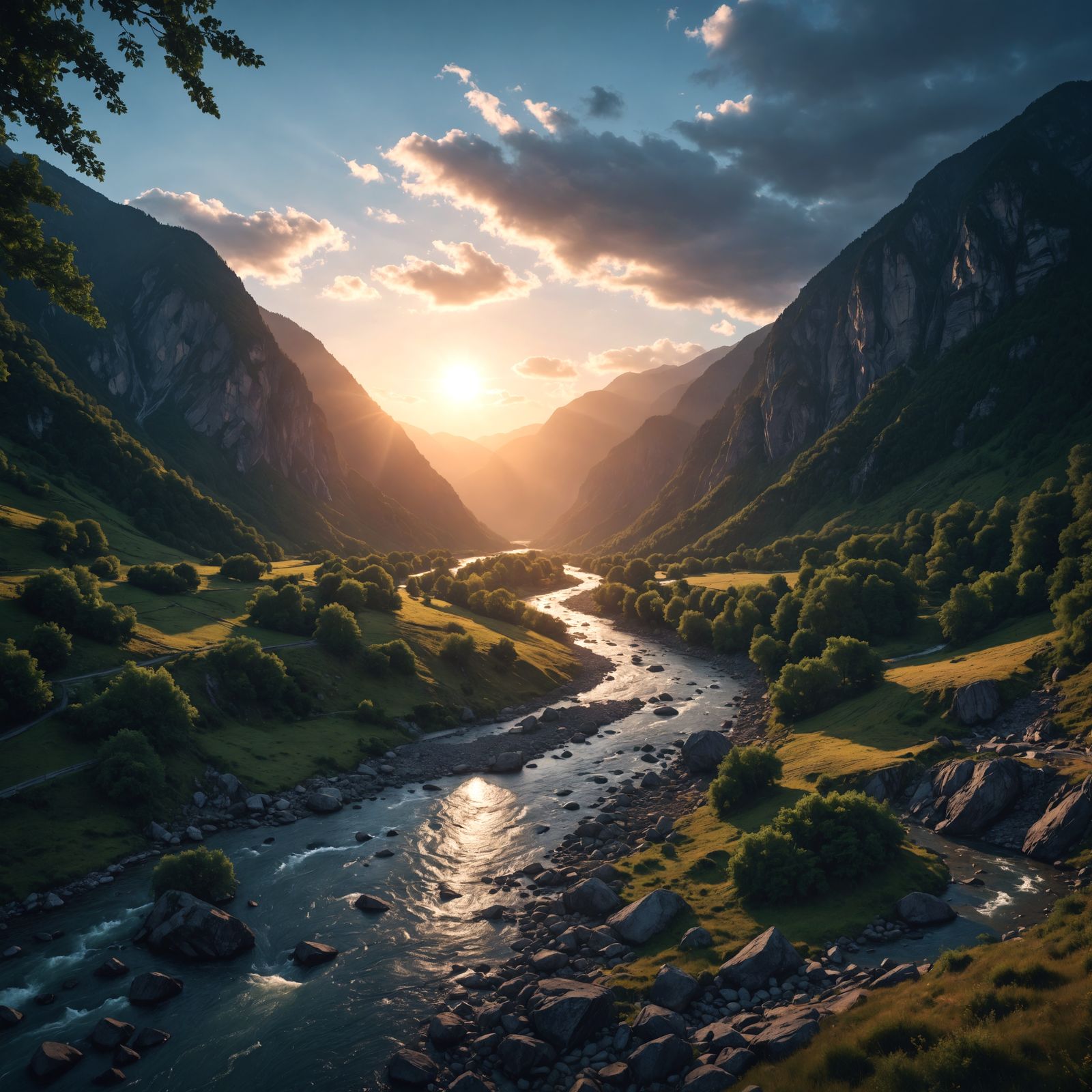 Mountain Landscape in Cinematic HDR Style