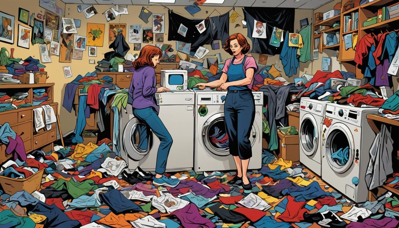 Chaotic Laundry Day: Comic Book Style Black Hole