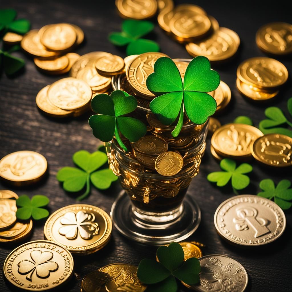 Saint Patrick's Day with Guinness and Gold