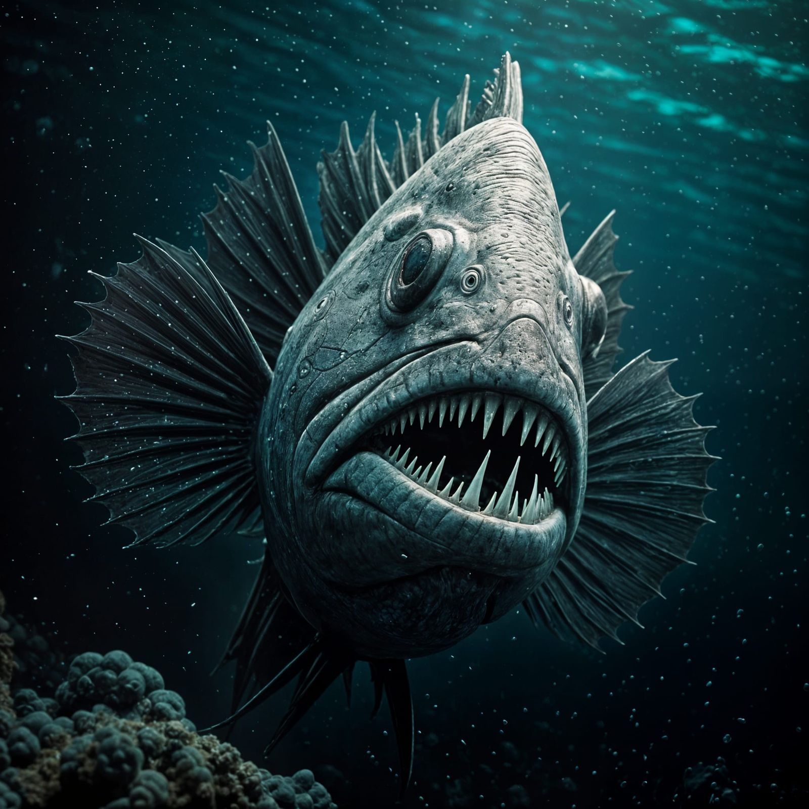 Deep-Sea Fangtooth Fish in Dramatic Close-Up